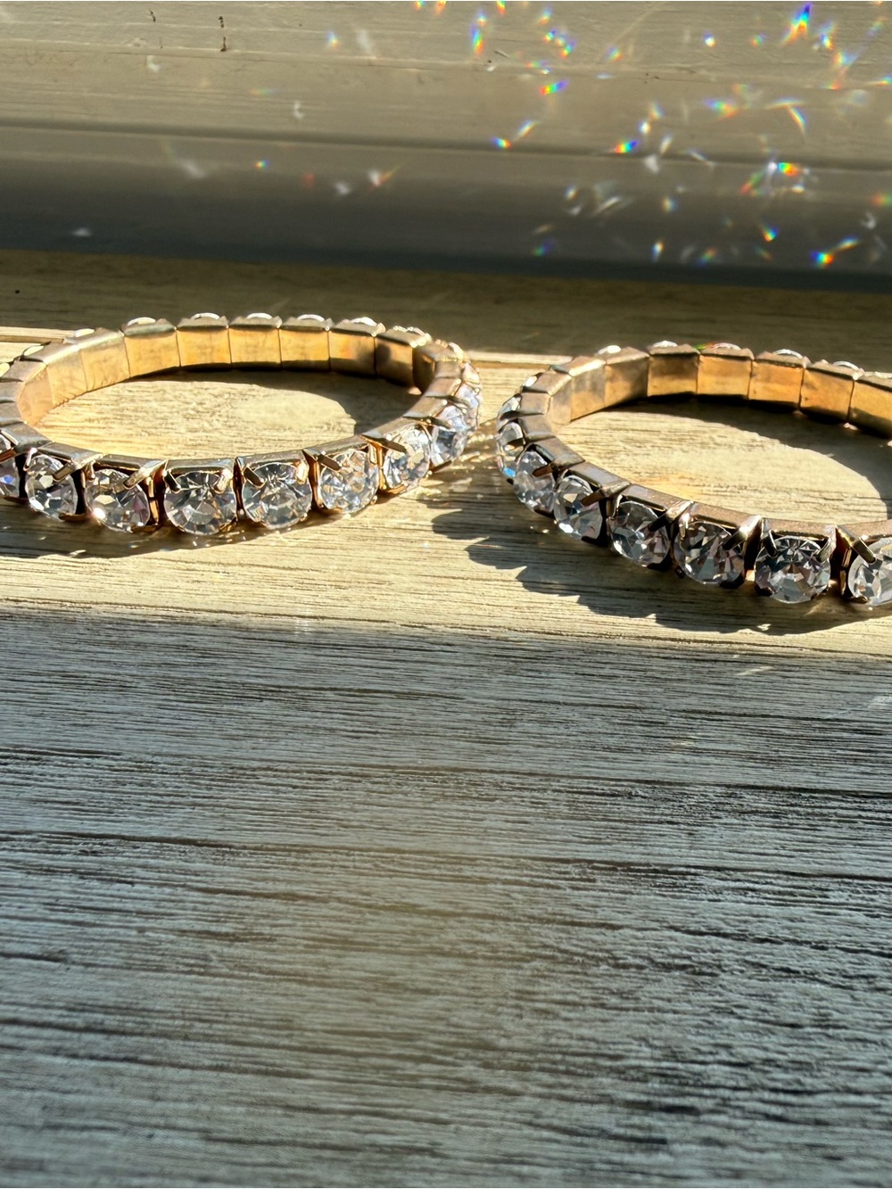 Gold-Tone Crystal Bracelets - Stretchy - Picture 4 of 4